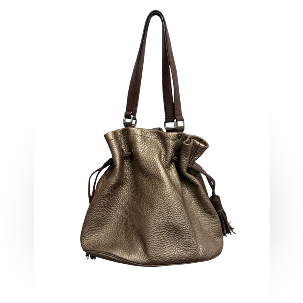 Cole Haan Bronze Metallic Bucket Shoulder Bag